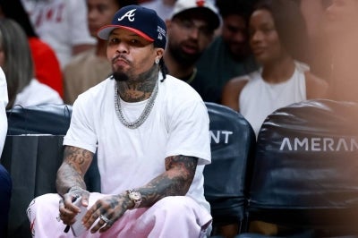 Gervonta Davis attends a game between the Miami Heat and the Milwaukee Bucks during the first half at Kaseya Center on October 06, 2025 in Miami, Florida. (Photo by Carmen Mandato / GETTY IMAGES NORTH AMERICA / Getty Images via AFP)