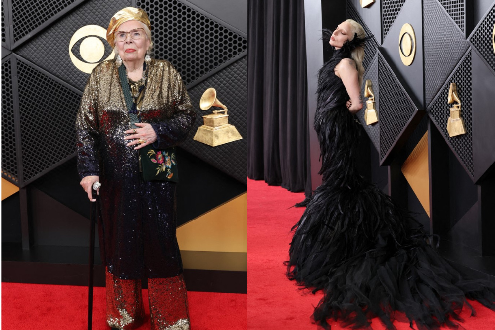 Joni Mitchell (L) and Lady Gaga (R) at the 68th GRAMMY Awards at Crypto.com Arena on February 01, 2026 in Los Angeles, California. (Photo by AFP)
