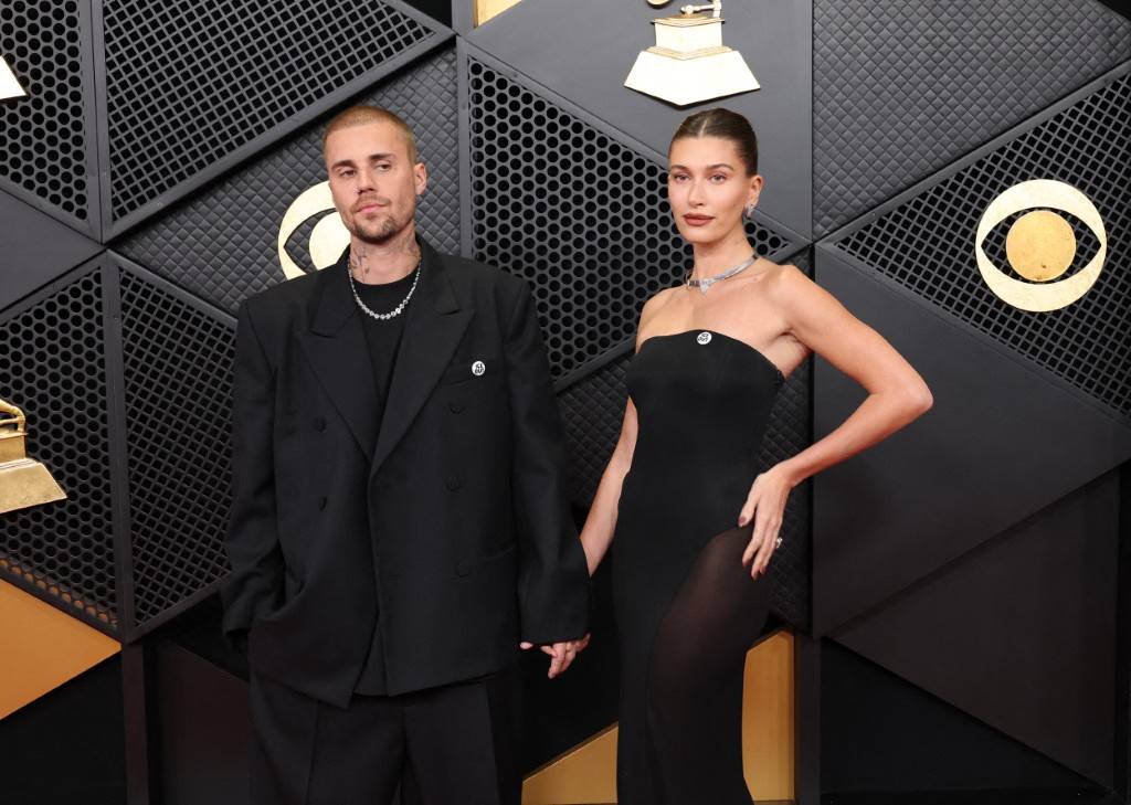 Justin Bieber and Hailey Bieber attend the 68th GRAMMY Awards at Crypto.com Arena on February 01, 2026 in Los Angeles, California. (Photo by Amy Sussman / AFP)