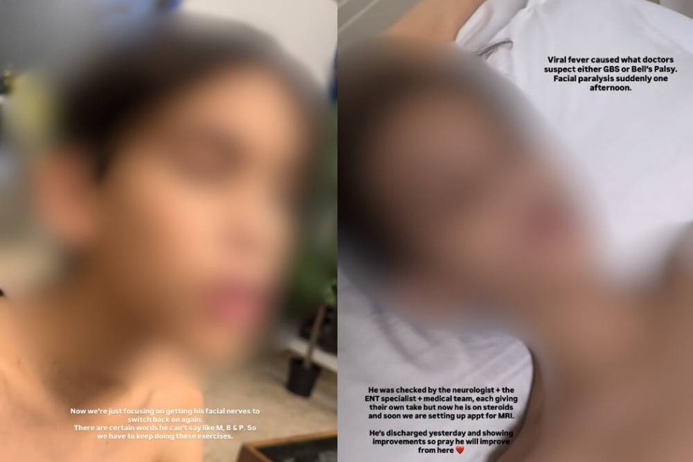 The eldest son of actress and singer Diana Danielle and actor Farid Kamil is recovering after being hospitalised in Kuala Lumpur due to facial nerve paralysis following a viral fever. — Photo: Diana Danielle/Instagram