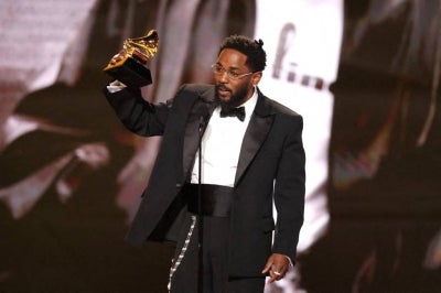 Kendrick Lamar accepts the Best Rap Album award for “GNX” onstage during the 68th Grammy Awards. Photo by Kevin Winter/Getty Images via AFP