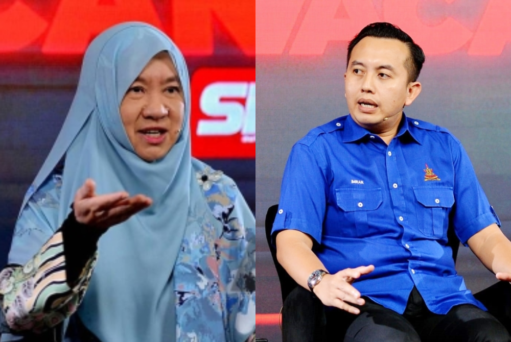 Kapar MP Dr Halimah Ali (left) and Selangor Umno Youth chief Datuk Mohd Imran Tamrin