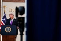 US President Donald Trump speaks during an event on drug pricing in the South Court Auditorium on the White House campus on Feb 5, 2026 in Washington, DC. - (Photo by Nathan Howard / Getty Images via AFP)