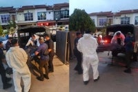 The bodies of the 39-year-old woman and 36-year-old man were sent to Shah Alam Hospital for post-mortem examinations. Photo courtesy of PDRM