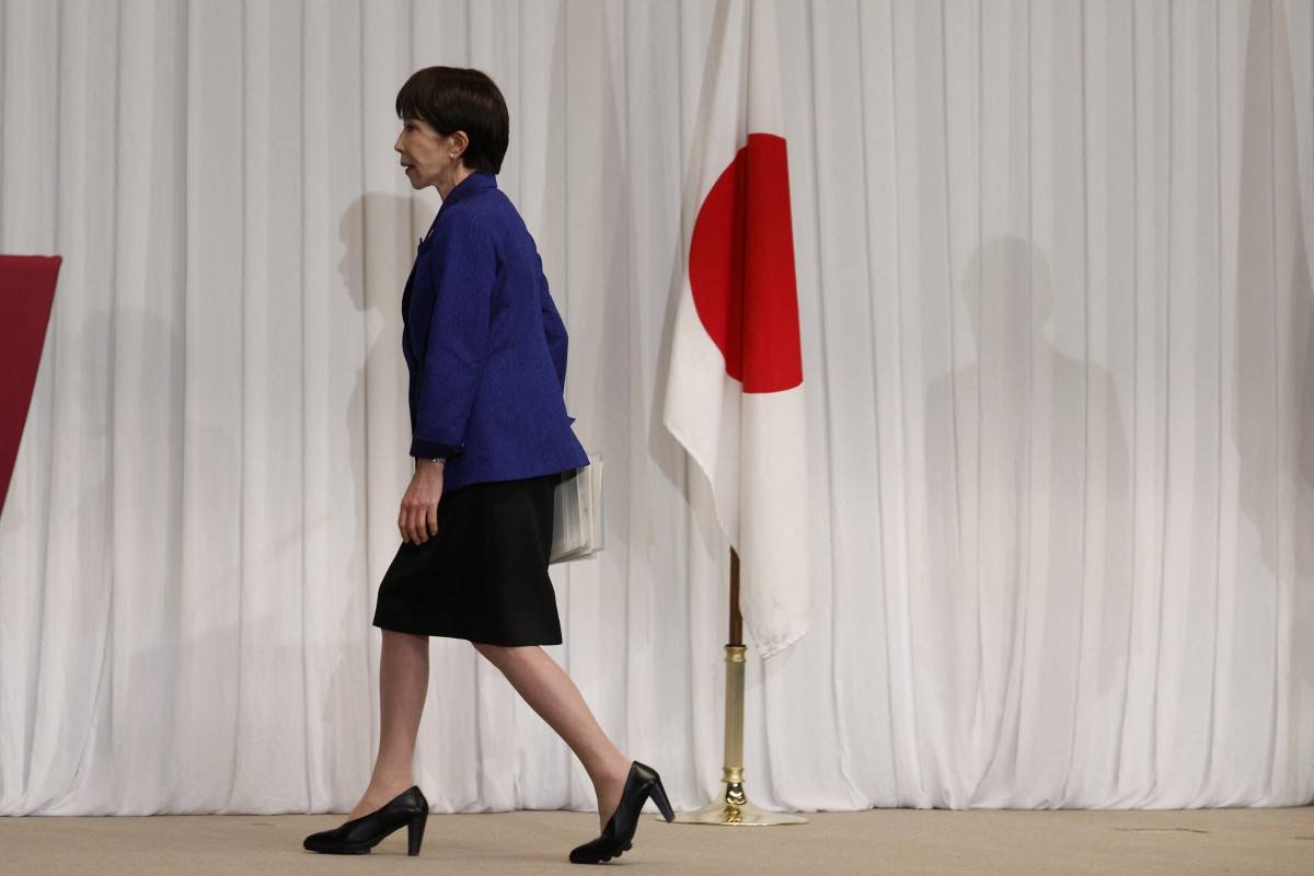 Japan's Prime Minister Sanae Takaichi, leader of the ruling Liberal Democratic Party (LDP), attends a press conference at the LDP headquarters in Tokyo on February 9, 2026. Japanese Prime Minister Sanae Takaichi said on February 9 she felt a "heavy responsibility" to make the country stronger and more prosperous after winning a landslide election victory. (Photo by Franck ROBICHON / POOL / AFP)