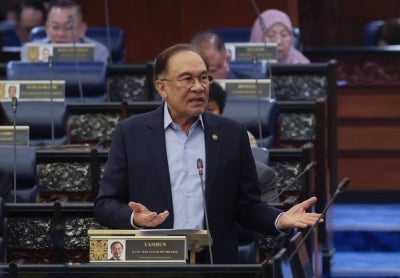 Prime Minister Datuk Seri Anwar Ibrahim during the Ministers’ Question Time session in the Dewan Rakyat today. - Photo by Bernama