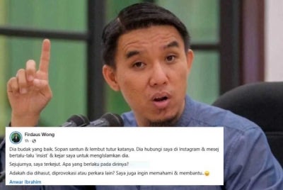 Preacher Firdaus Wong said the individual accused of stepping on the Quran is a convert who recited the syahadah on April 25 last year.