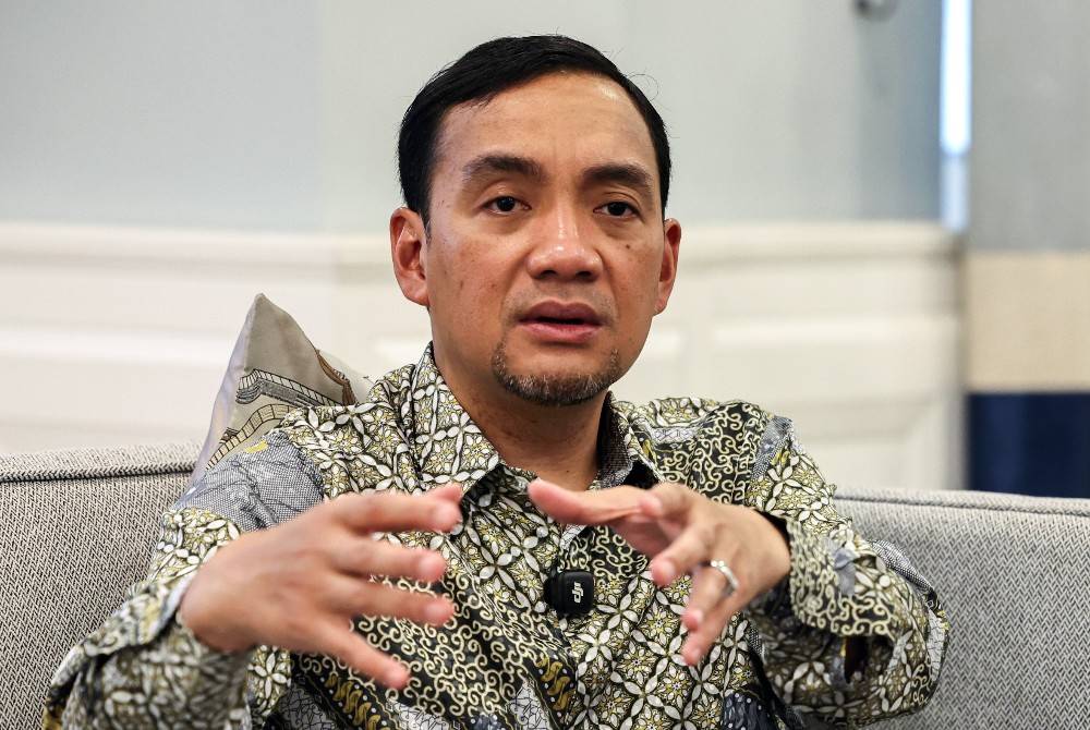 Johor Menteri Besar Datuk Onn Hafiz Ghazi during an interview session at the Official Residence of the Johor Menteri Besar in Saujana yesterday. - Photo by Bernama
