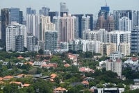 A general view shows private and public residential high-rise buildings in Singapore on Feb 27, 2026. - (Photo by ROSLAN RAHMAN / AFP)