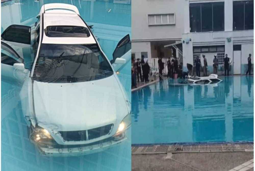 A Thai man drove a sport utility vehicle (SUV) into a swimming pool at Chulalongkorn University after his mother allegedly refused to help pay for his condominium rent.
