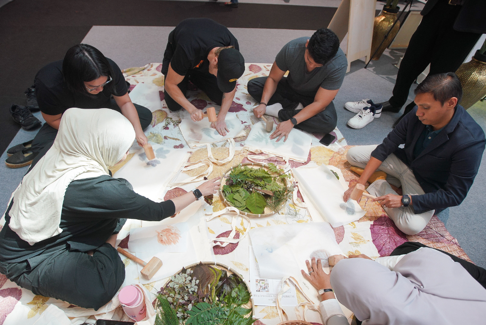 Participants had a hands-on experience of the craft during a Father's Day eco-print workshop at KLGCC Mall.