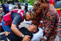 A man who went missing more than three days ago was found in a weak state in a public toilet near Skytrex Adventure Melaka in the Botanical Gardens here on Sunday. Photo: Fire and Rescue Department