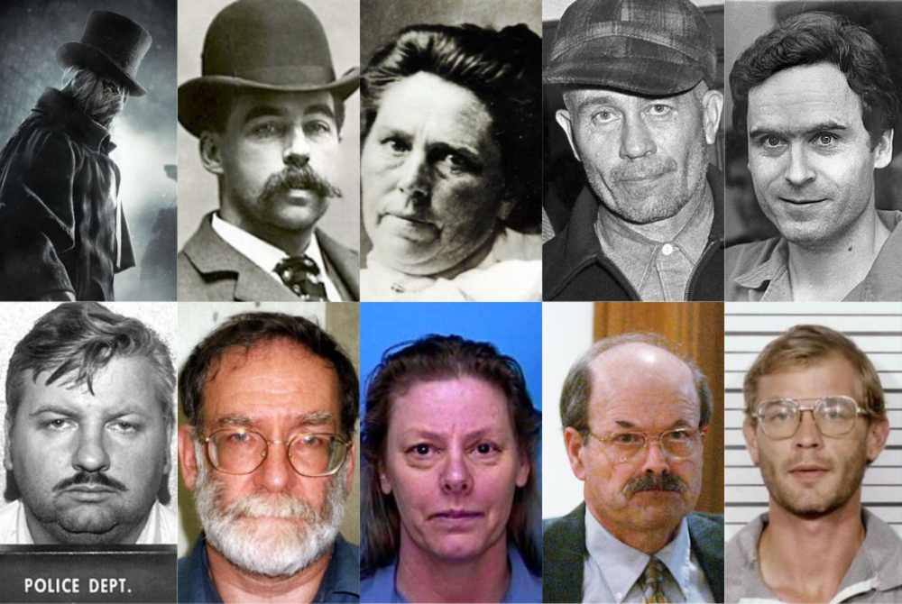Photos of 10 convicted serial killers in history.
