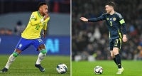 Brazil's forward Neymar and Scotland's defender Andrew Robertson. AFP FILE PIX