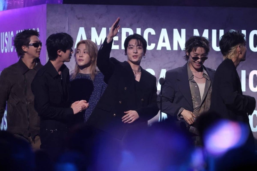 BTS accepts the Artist of the Year Award on stage during the American Music Awards at the MGM Grand Garden Arena in Las Vegas, Nevada on May 25. AFP FILE PIX