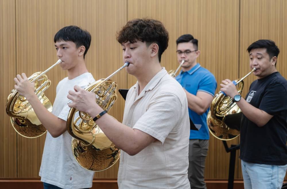 Long before audiences notice the sweeping violins or dramatic piano passages in an orchestra, instruments such as the oboe and French horn are already shaping the emotional atmosphere behind the music. - Photo by Bernama