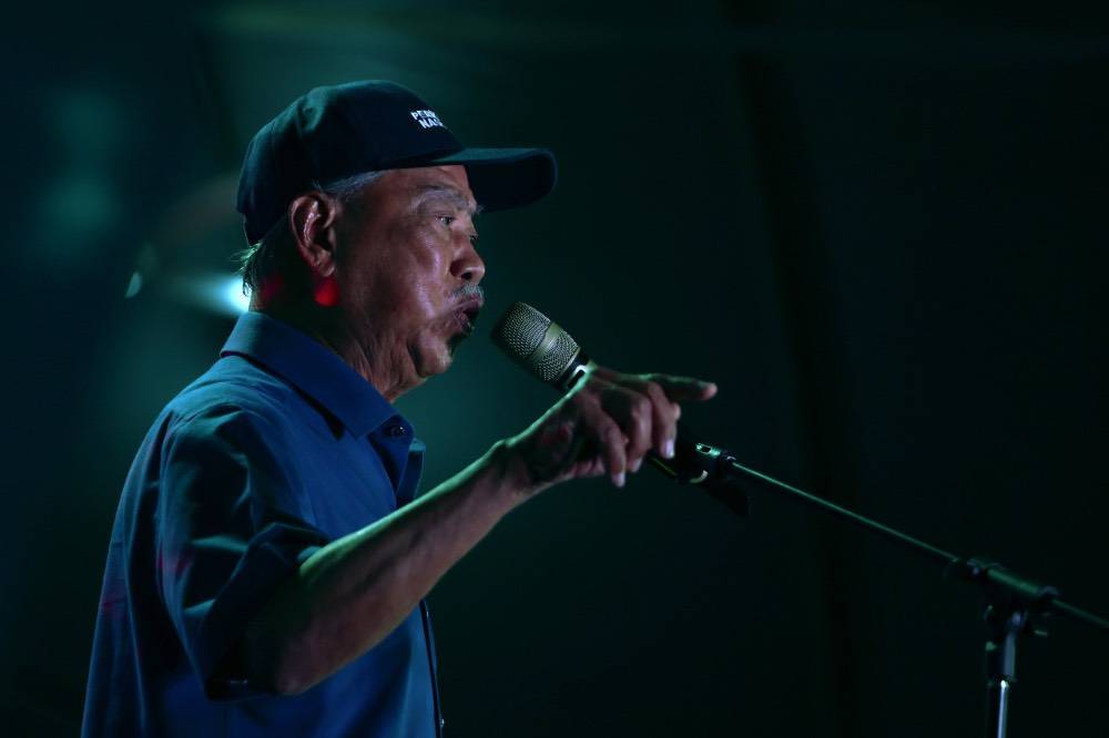 Muhyiddin during the unveiling of candidate's on Thursday. Photo by Bernama