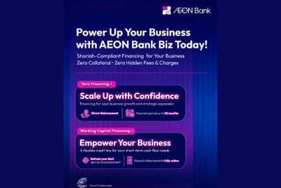 Businesses can also optimise idle funds through Biz Term Deposit-i, which offers profit rates of up to 3.20 per cent per annum on flexible tenures starting from as little as one day, with a minimum placement of RM500. - Photo courtesy of AEON Bank
