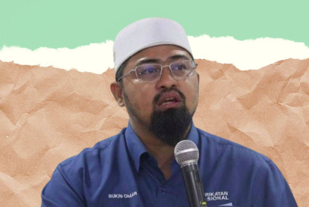 Selangor Pas Youth chief, Mohamed Sukri Omar. Photo source: Facebook / @Mohamed Sukri Omar, edited via Canva.