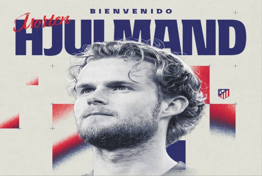 Atletico Madrid announced Saturday the signing of Danish international defensive midfielder Morten Hjulmand from Sporting Lisbon. ( Source : X/@atleti )