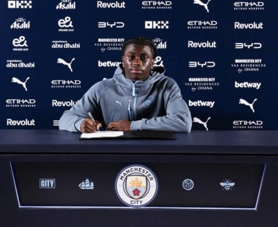 17 year old Jeremy Monga signs with Premier League club Manchester City (source : X/@FabrizioRomano)