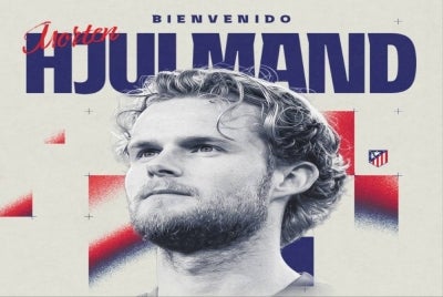 Atletico Madrid announced Saturday the signing of Danish international defensive midfielder Morten Hjulmand from Sporting Lisbon. ( Source : X/@atleti )