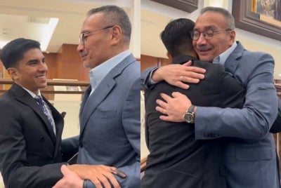 In a video shared on Hishammuddin’s Instagram account, the two politicians were seen meeting and exchanging a warm embrace. - Photo source: Instagram