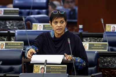 Minister in the Prime Minister's Department (Law and Institutional Reform) Datuk Seri Azalina Othman Said at the Second Meeting of the Fifth Session of the 15th Parliament at the Parliament Building on July 7, 2026. (BERNAMA PHOTO)