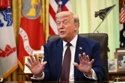 US President Donald Trump speaks to the press in the Oval Office of the White House in Washington, DC, on June 3, 2026. - (Photo by MANDEL NGAN / AFP)