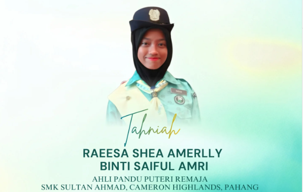 Raeesa Shea Amerlly Saiful Amri, a Ranger Guide from Sekolah Menengah Kebangsaan Sultan Ahmad in Cameron Highlands, is participating in the programme at Kusafiri in Accra from July 18 to July 31. Photo taken from Instagram