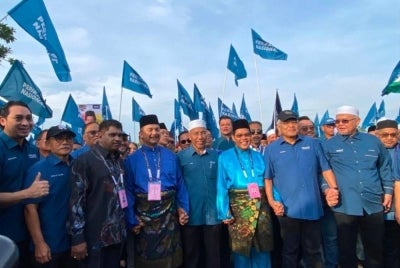 PN contested in Johor to attract undecided voters and prevent anti-BN supporters from shifting elsewhere, with Hamzah saying its strategy differed from Negeri Sembilan due to different objectives.