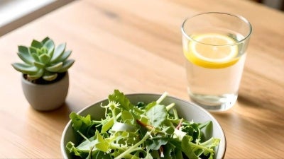 salad, healthy, fresh, organic, vegetable, detox, health, green, iced tea, refreshing, vibrant, food, lifestyle, good mood, juice, bowl, houseplant, lemon, interior, minimalist, herb