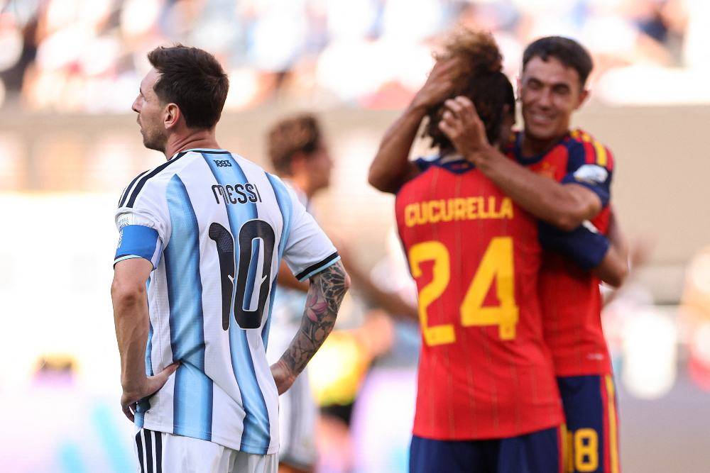 Lionel Messi #10 of Argentina reacts during the FIFA World Cup 2026 Final match between Spain and Argentina at New York New Jersey Stadium. Photo by AFP