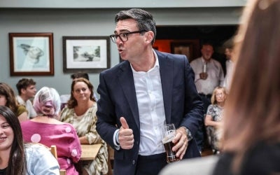 Britain's Prime Minister Andy Burnham. (Photo by Richard Pohle / POOL / AFP)