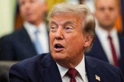 US President Donald Trump speaks during an announcement on American nuclear innovation in the Oval Office at the White House on July 24, 2026 in Washington, DC. (Photo by Eric Lee / AFP)