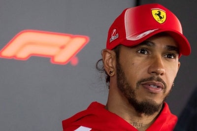 Ferrari's British driver Lewis Hamilton (Photo by Andrej ISAKOVIC / AFP)