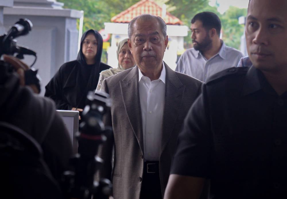 Former prime minister Tan Sri Muhyiddin Yassin at the Kuala Lumpur Courts Complex. - Photo by Bernama