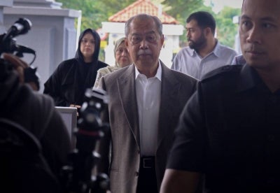 Former prime minister Tan Sri Muhyiddin Yassin at the Kuala Lumpur Courts Complex. - Photo by Bernama