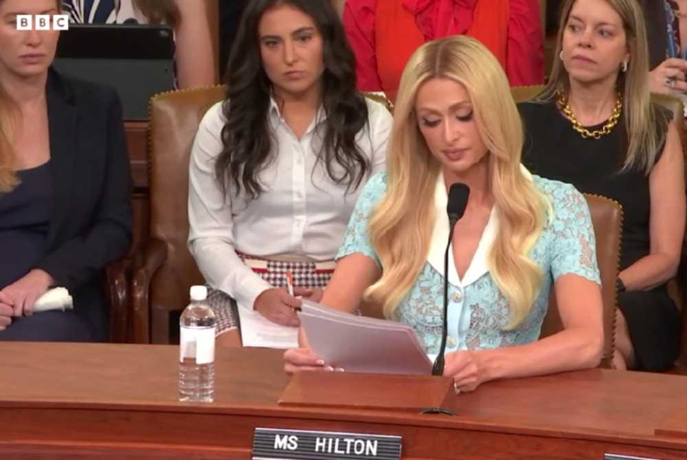 In June 2024, Hilton testified before the US Congress, describing her experience in multiple youth residential treatment facilities. - Photo source: Screenshot from BBC official website