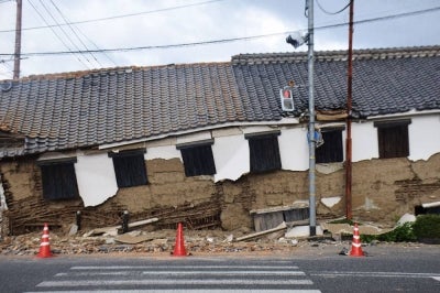 Damage is seen to part of the compound of the Shohinken gardens in Yatsushiro, Kumamoto Prefecture, on July 29, 2026, after an earthquake struck the area the day before. - (Photo by JIJI Press / AFP)