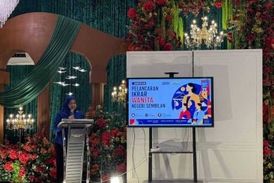 Negeri Sembilan Wanita Umno chief Datuk Bibi Sharliza Mohd Khalid during the launch of the BN Negeri Sembilan Women's Pledge at Wisma Umno Negeri Sembilan on Thursday.