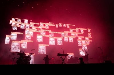 British band Massive Attack in 2024 (Photo by Anna KURTH / AFP)