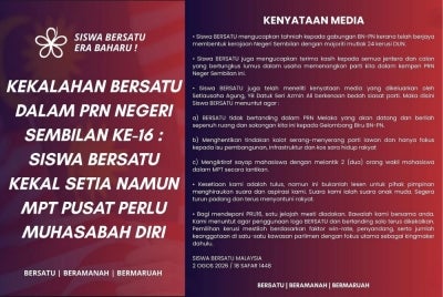 Siswa Bersatu official statement. Photo sources: Instagram / @siswabersatu