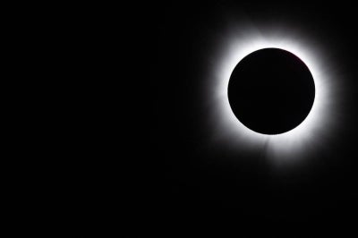The moon fully passes over the sun's horizon during a Total solar eclipse on April 8, 2024 in Brady, Texas. - (Photo by Brandon Bell / AFP)