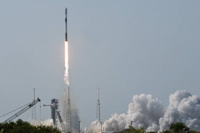 SpaceX Falcon 9 rocket (Photo by CHANDAN KHANNA / AFP)