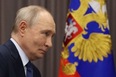 Russia's President Vladimir Putin. (Photo by Vyacheslav PROKOFYEV / POOL / AFP)