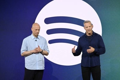 Spotify registered 300 million paying subscribers in the quarter, as opposed to people who listen free but with ads -- seven million more than in the previous quarter and one million more than expected. (Photo by Bryan Bedder / GETTY IMAGES NORTH AMERICA / Getty Images via AFP)