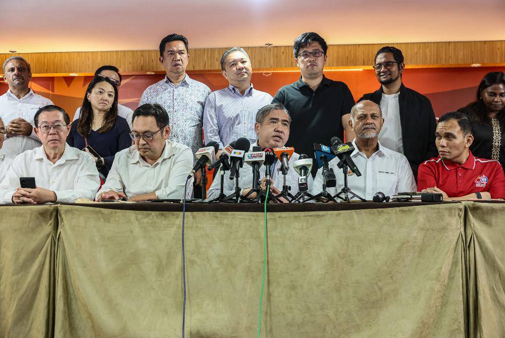 DAP secretary-general Anthony Loke speaks at a press conference after the DAP CEC meeting at the party’s national headquarters on Aug 3, 2026. - Photo by Bernama