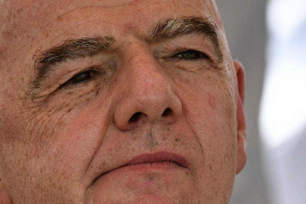 FIFA's president Gianni Infantino gestures during a visit to a sports complex in Cali, Colombia. AFP FILE PIX