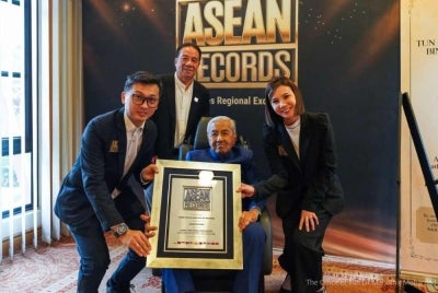 Dr Mahathir who was also a former Langkawi MP was recognised by Asean Records as the Oldest Living Former Prime Minister. - Credit Photo: Office of Tun Dr Mahathir Mohamad 